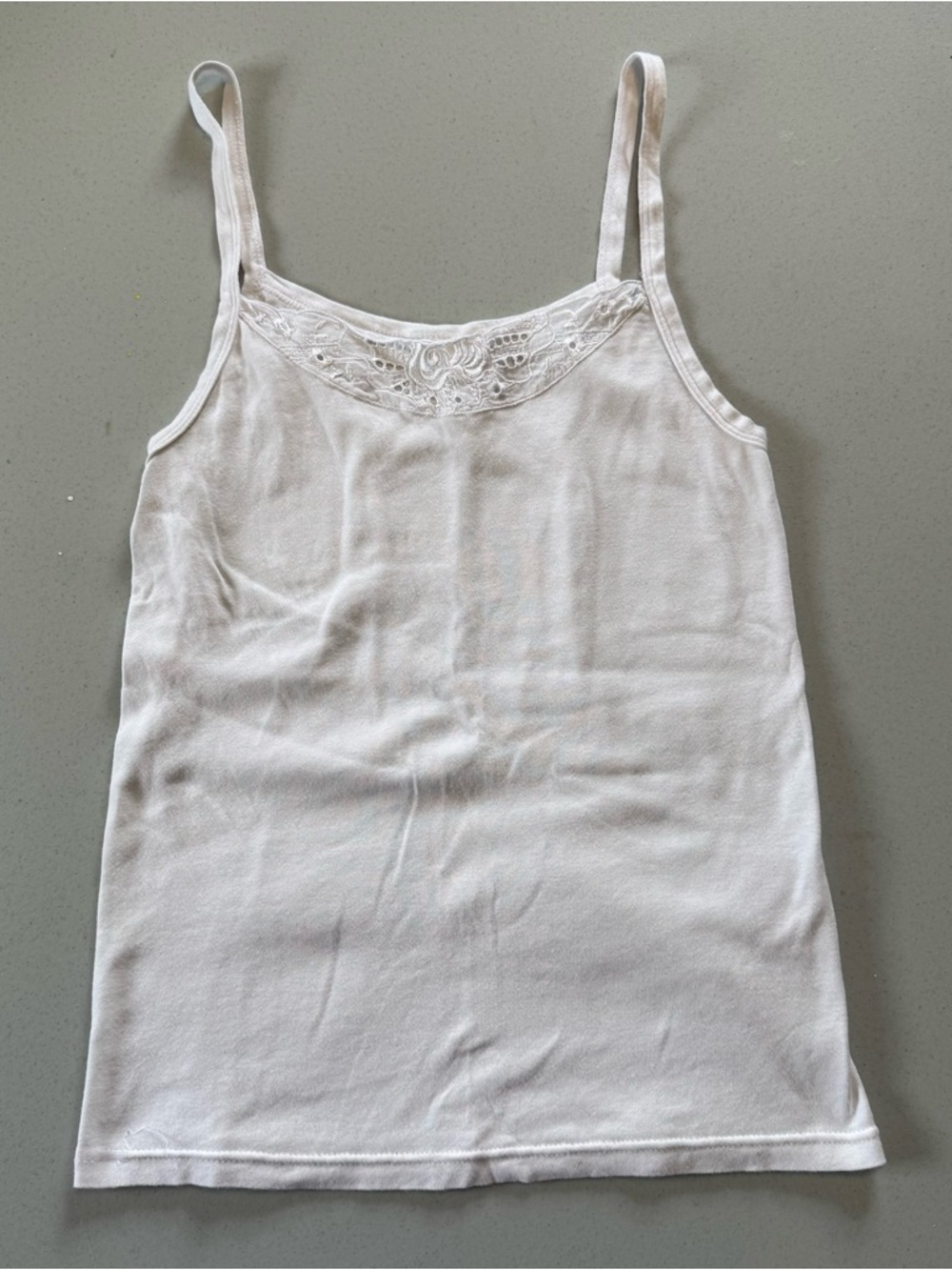 TC White Lace-Trim Camisole Tank